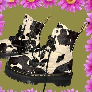 🎯NWOB! Dr Martens Cow Print Jadon Platform Boots (W6)